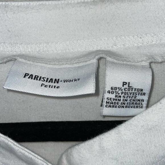 Parisian Works Top Petite Button Up Short Sleeved - Picture 6 of 7